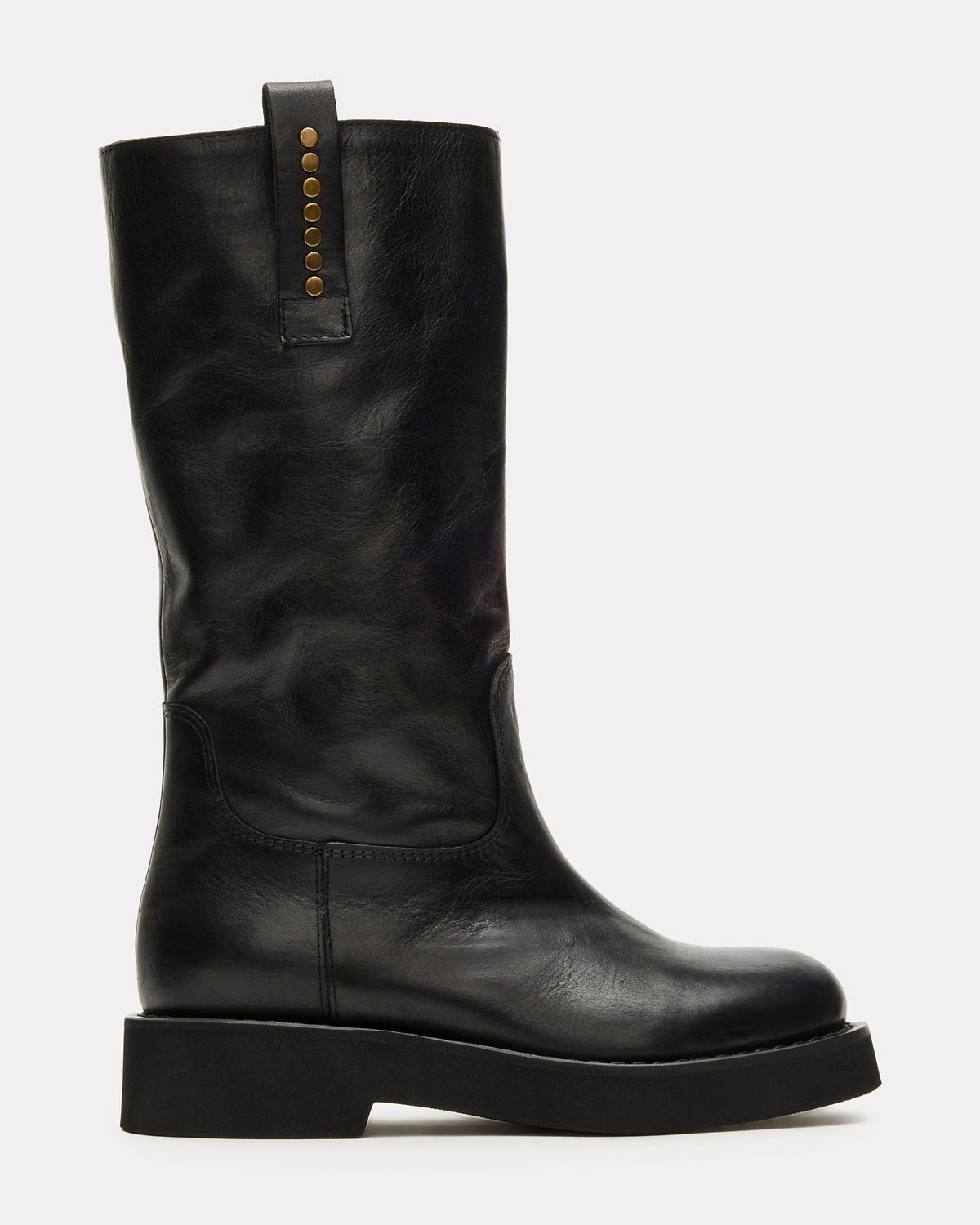 Ridge Black Leather Moto Boots
