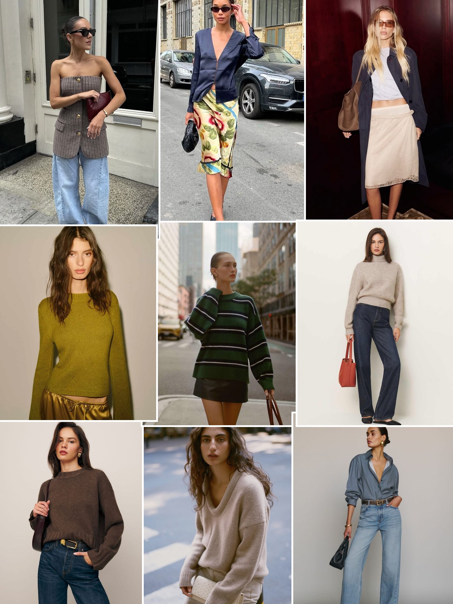 Collage of everyday outfits built around Reformation Black Friday