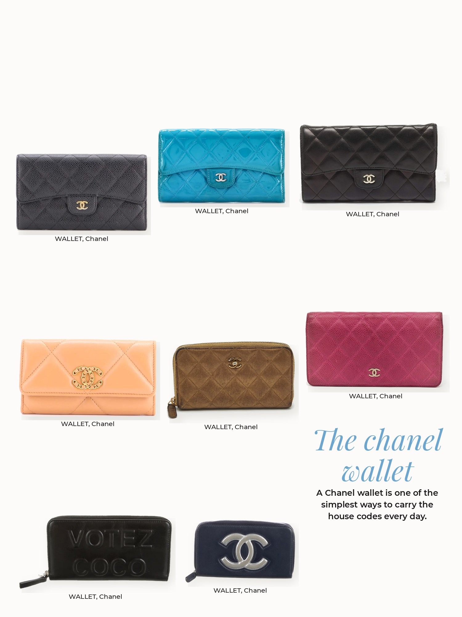 Chanel wallet collage: Chanel