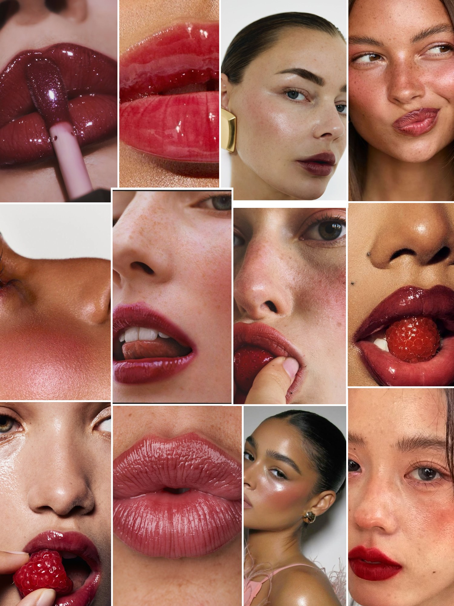 Glossy berry and raspberry lips