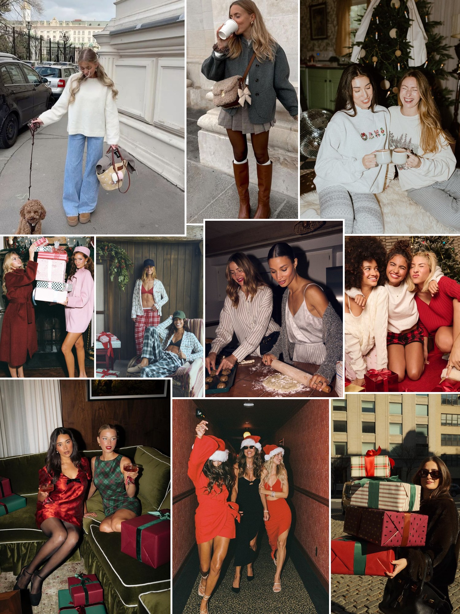 Street style collage of women wearing gifts for sister in law