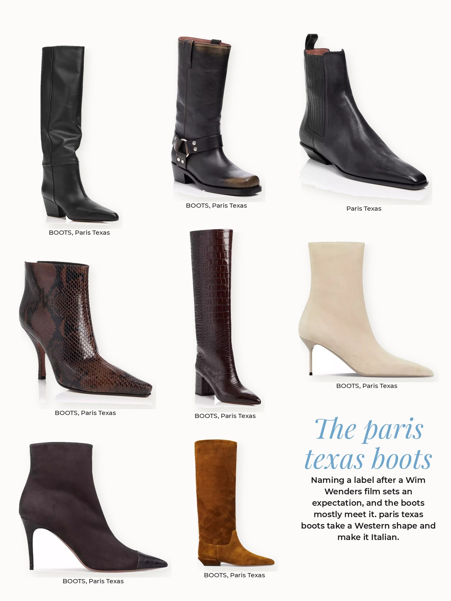 Paris texas boots collage: Paris Texas