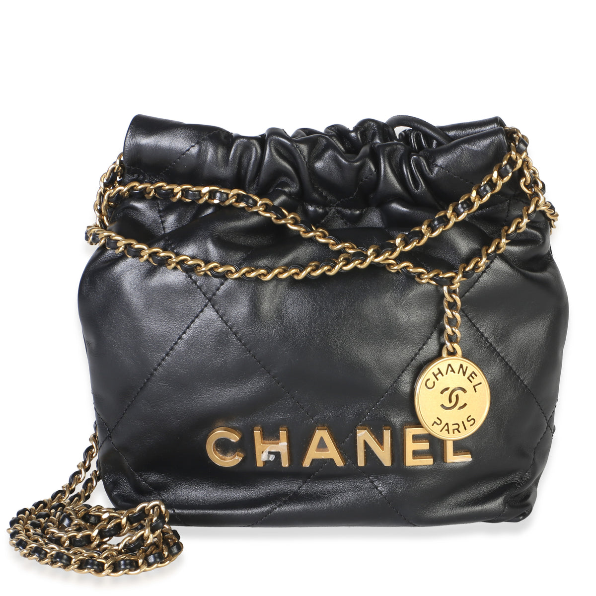 Chanel Black Quilted Calfskin Chanel 22 Mini Hobo