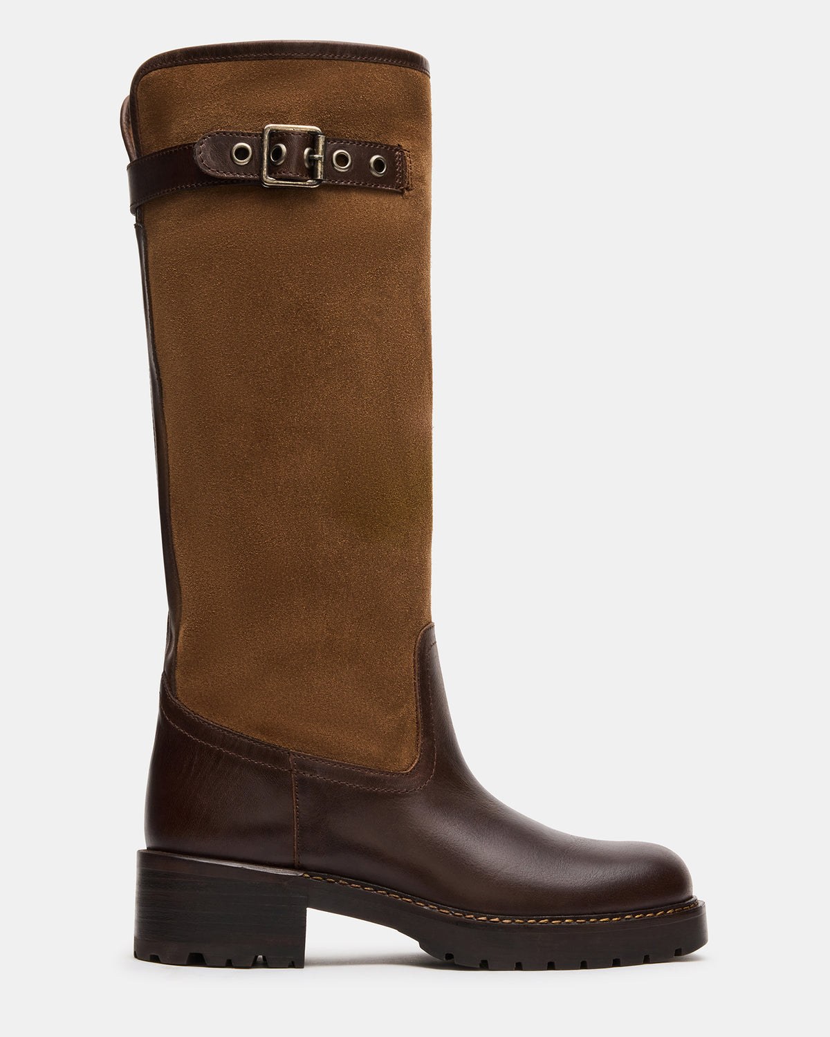 Ramble Brown Multi Lug Sole Knee-High Boots