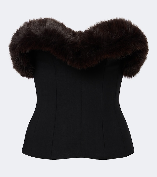 Wool-blend corset top
