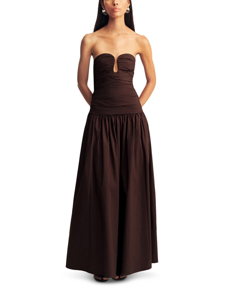 Campbell Pleated Drop Waist Maxi Dress