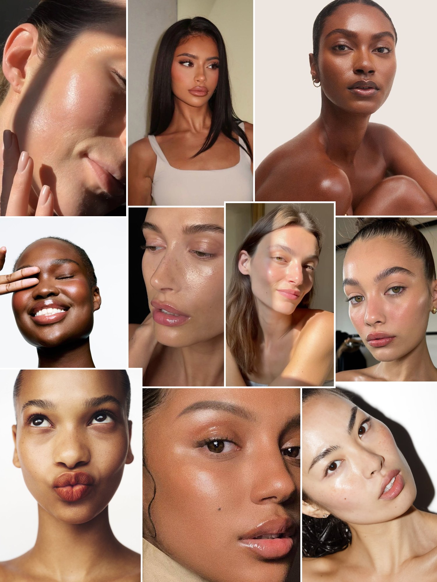 Collage of everyday outfits built around Paula's Choice exfoliant