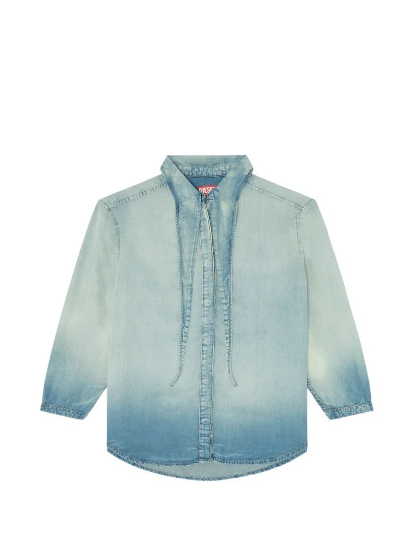 Shirt in marbled fluid denim