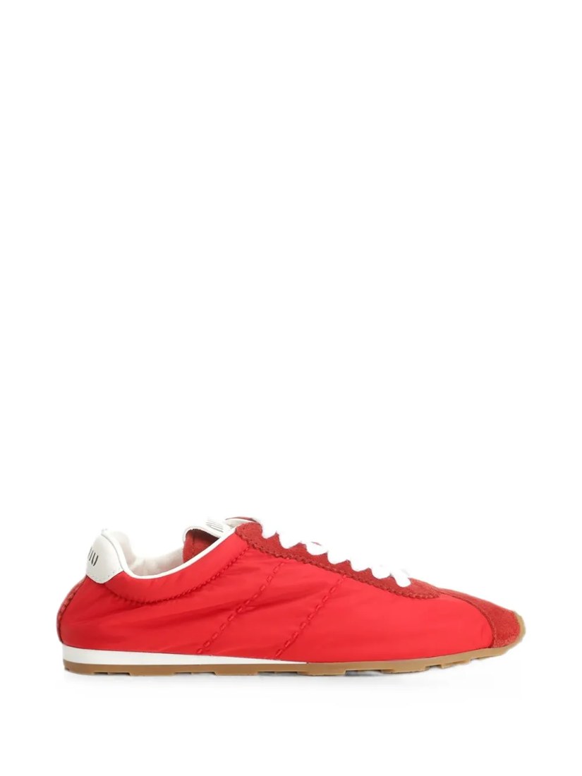 Plume technical fabric and suede sneakers