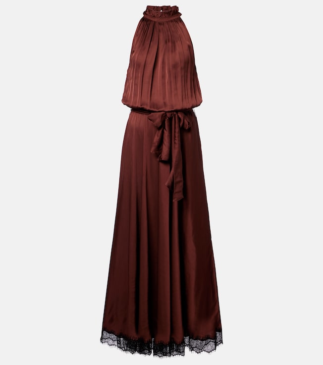 Nina halterneck satin maxi dress