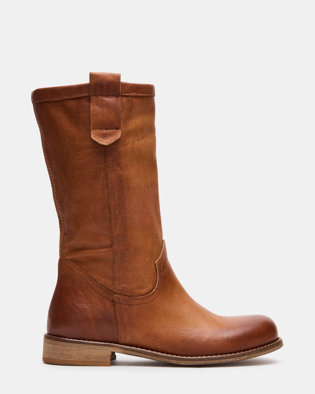 Ruben Cognac Leather Moto Boots