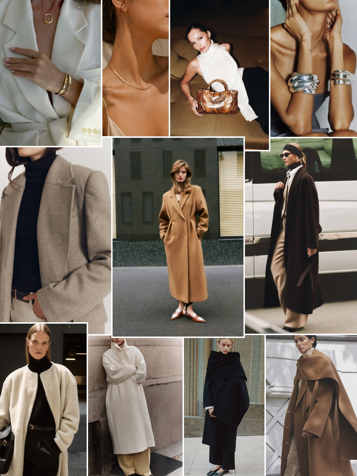 Street style collage of women wearing expensive gifts for women