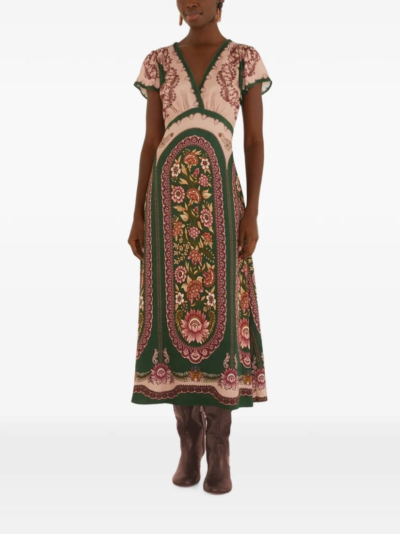 Daniela floral-print V-neck midi dress