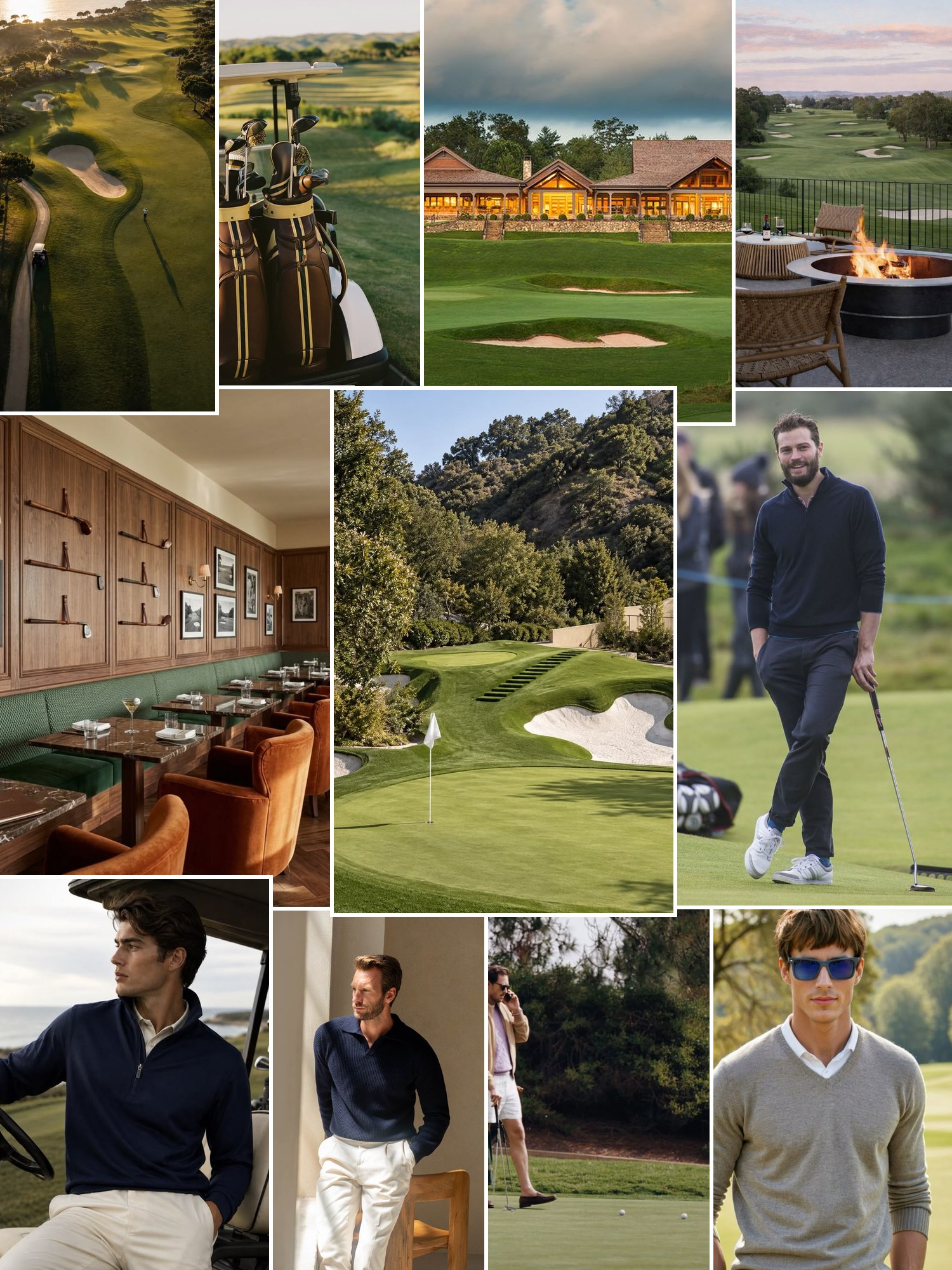 Street style collage of women wearing luxury golf gifts for him