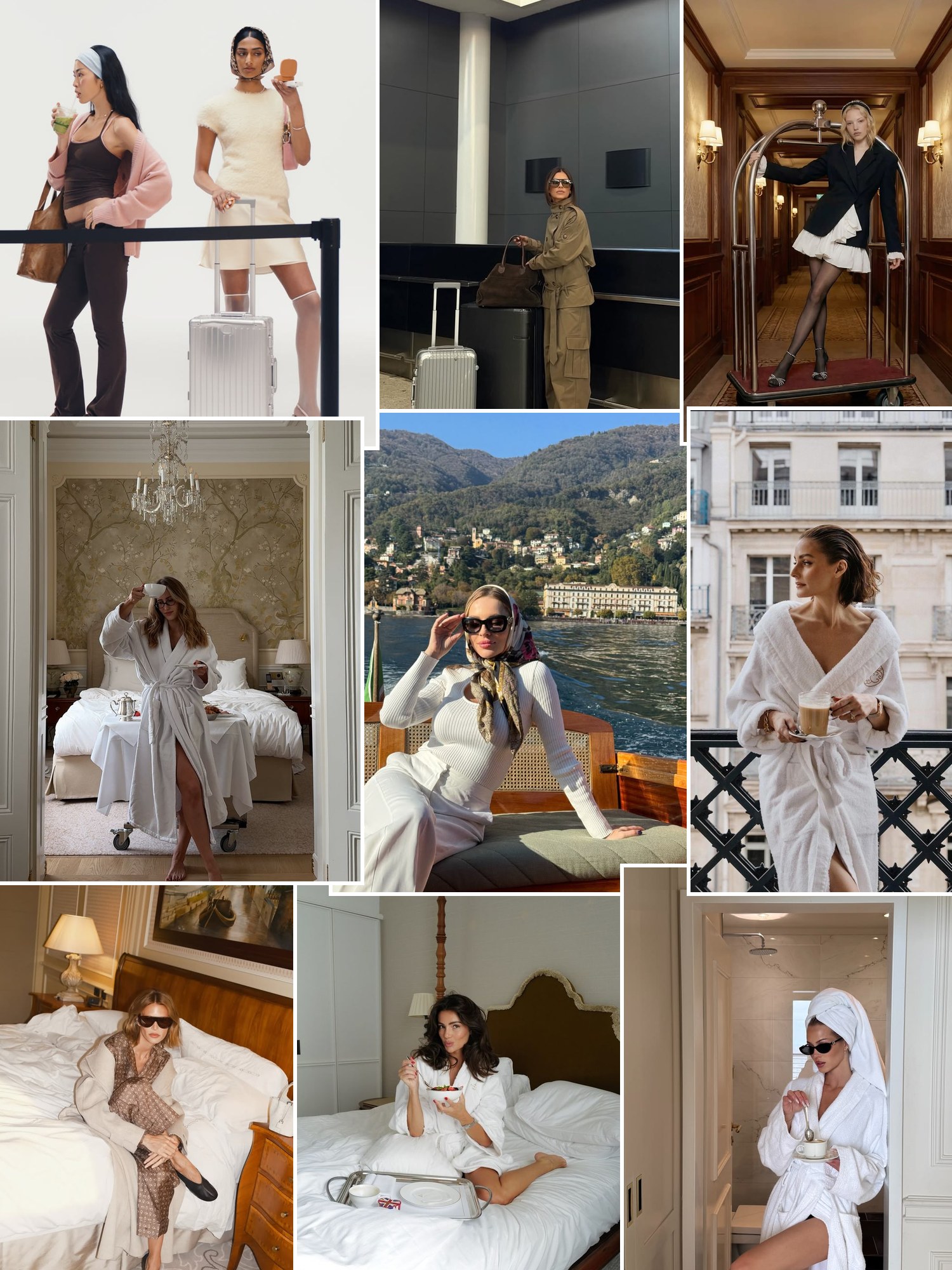 Street style collage of women wearing gifts for travelers women