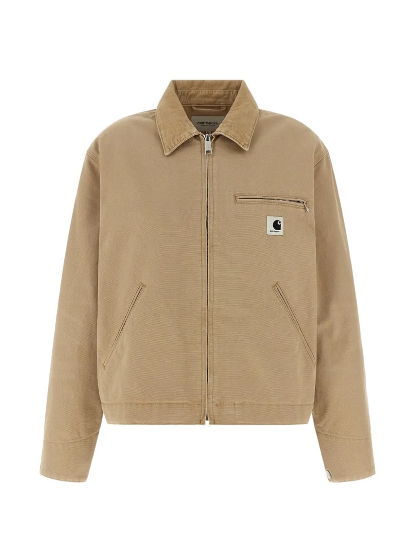 Logo-patch bomber jacket