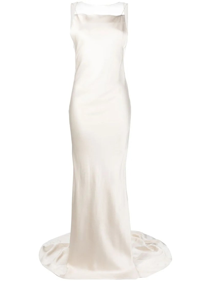 Hammered satin gown
