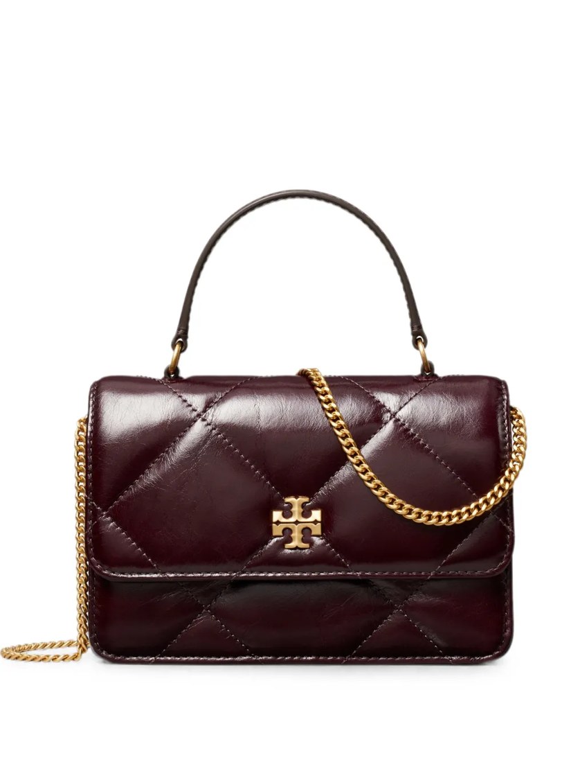 Mini Kira diamond quilt distressed top-handle crossbody