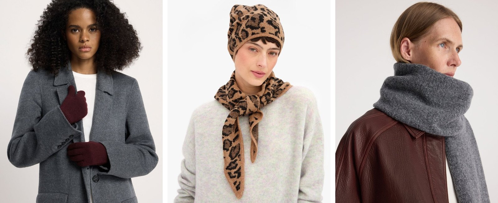 Three pictures that set the mood for scarves and gloves