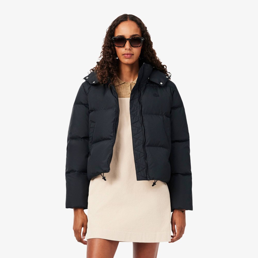 Water-Repellent Hooded Down Jacket