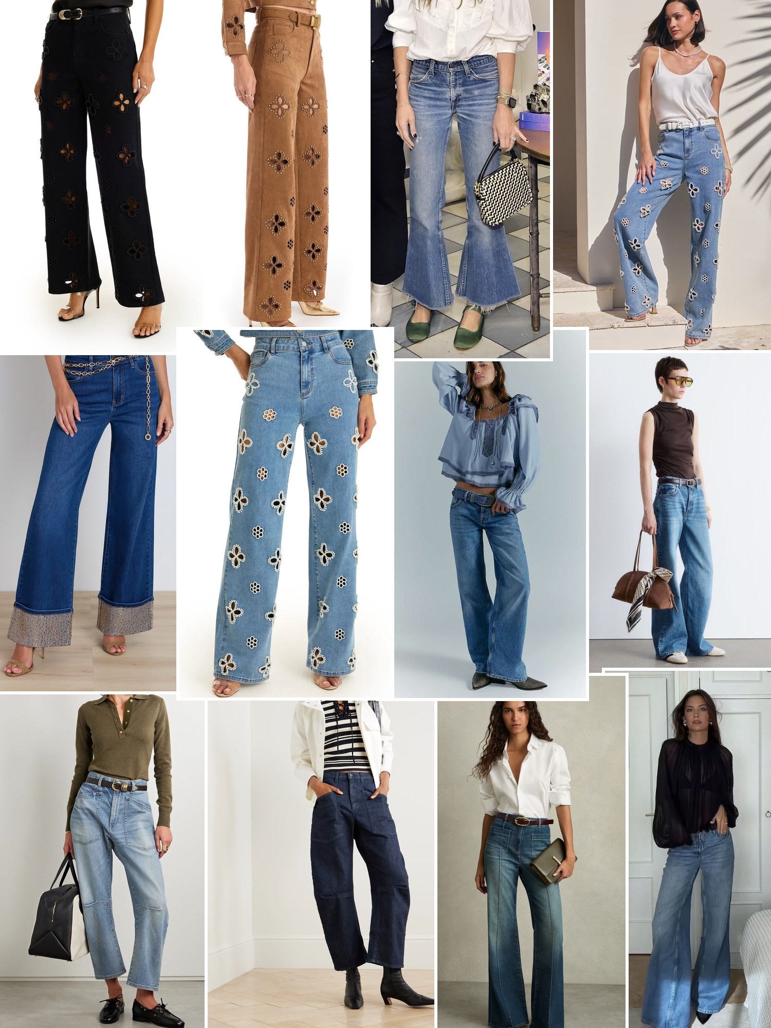 Street style collage of women wearing The Noli Shop jeans