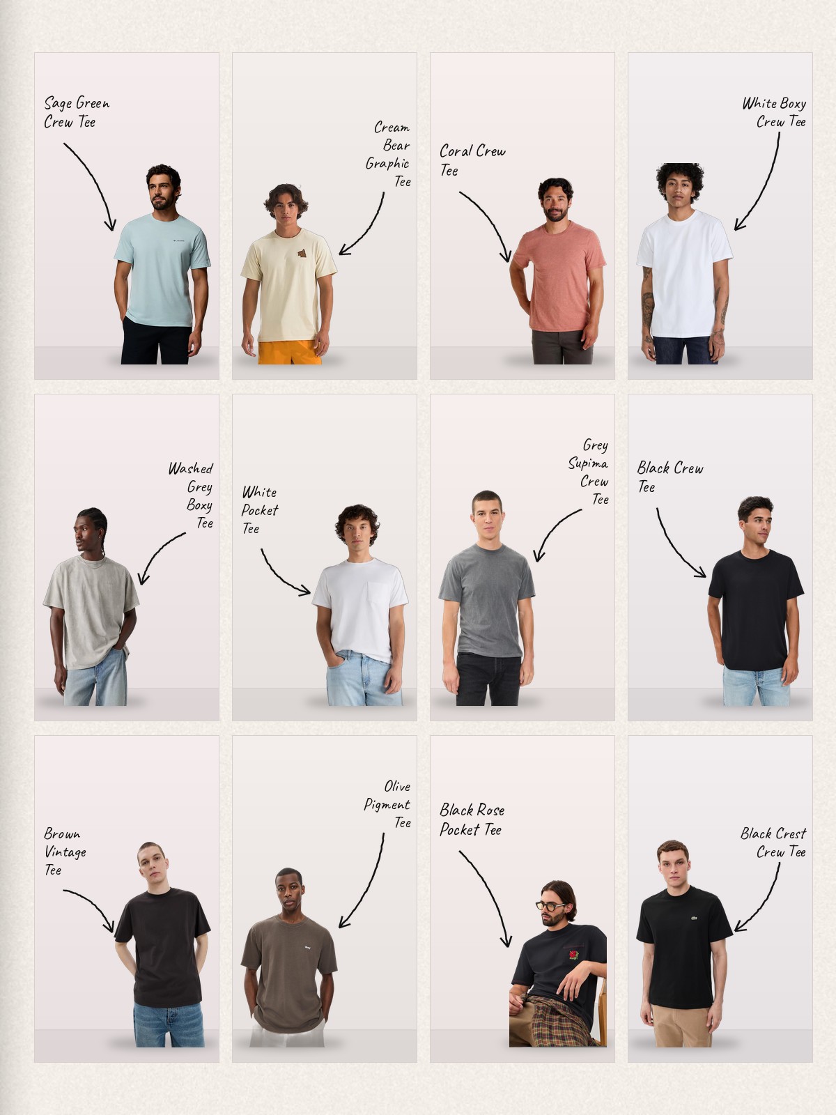 Comfort Tee collage