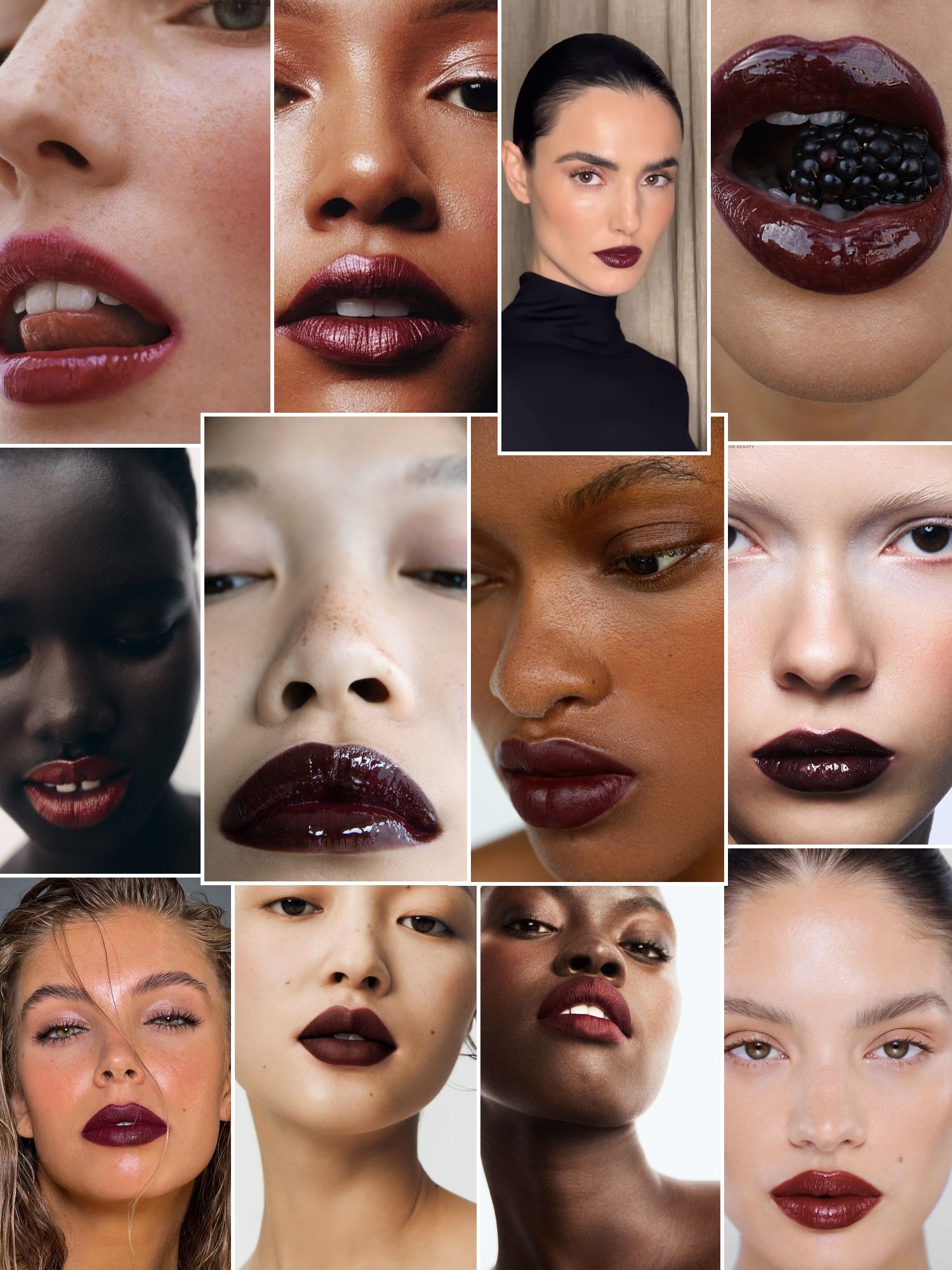 Deep wine and black cherry lips