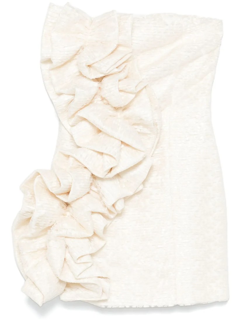 Lace ruffle mini dress
