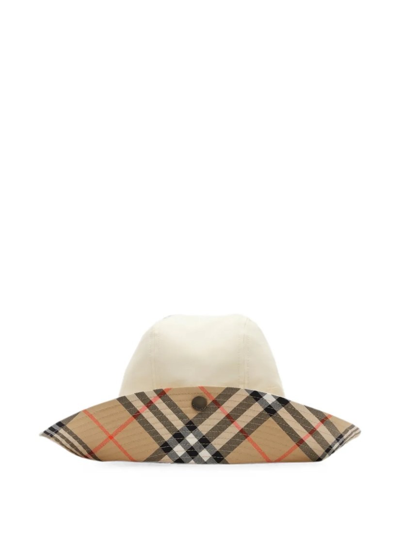 Check brim tropical gabardine hat