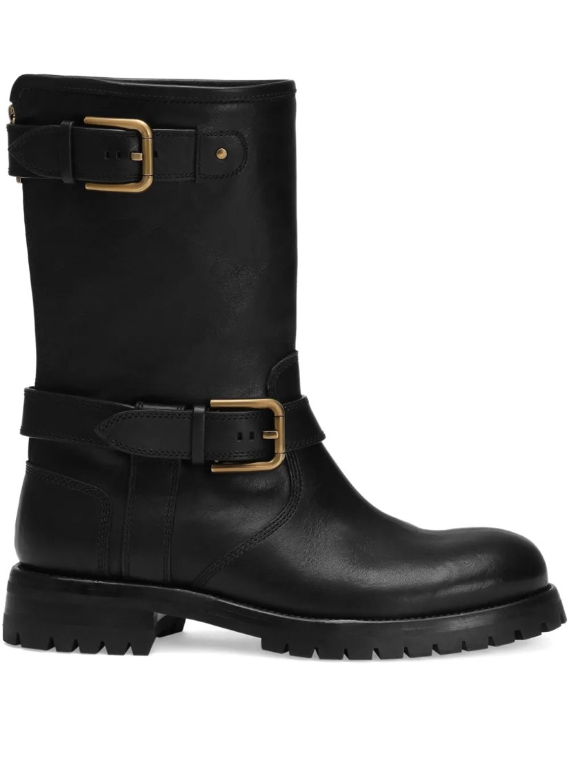 Buckle-detail knee-high boots