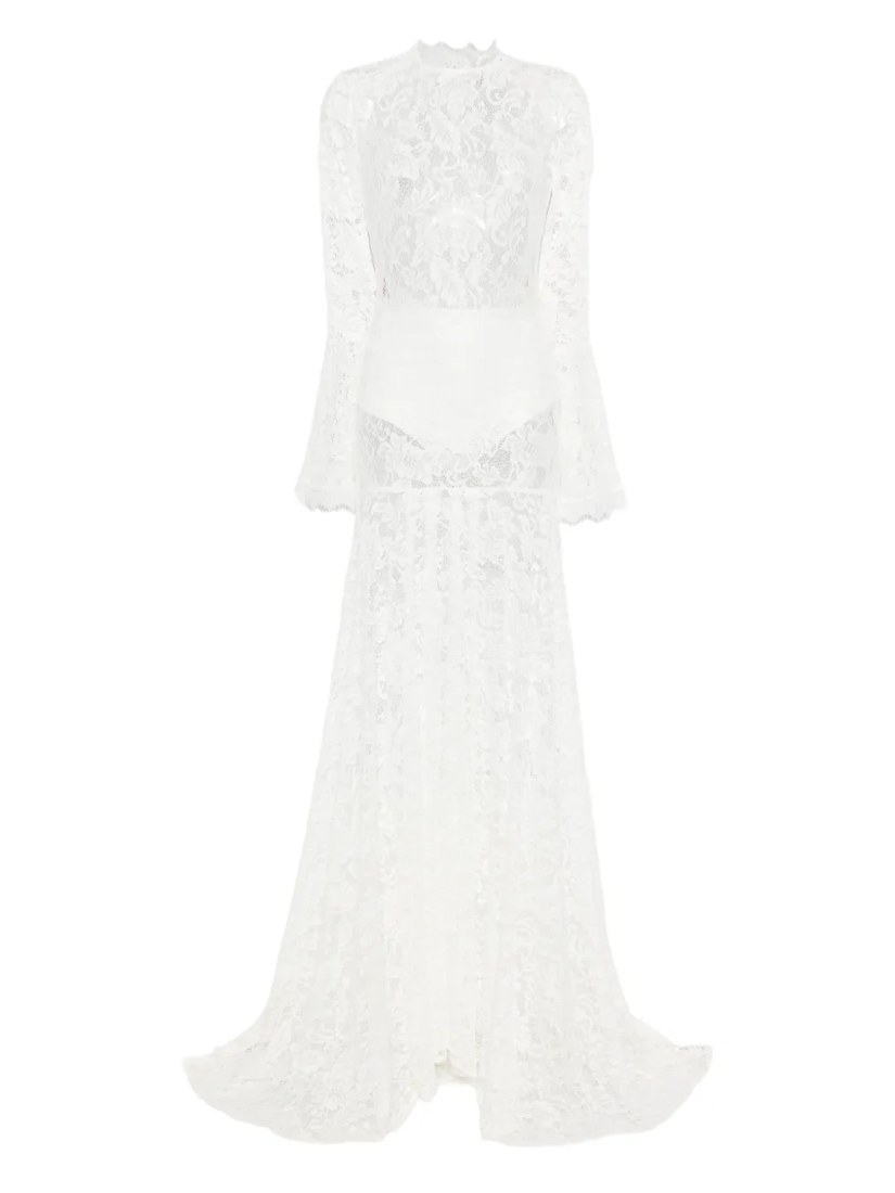Lace flared maxi dress