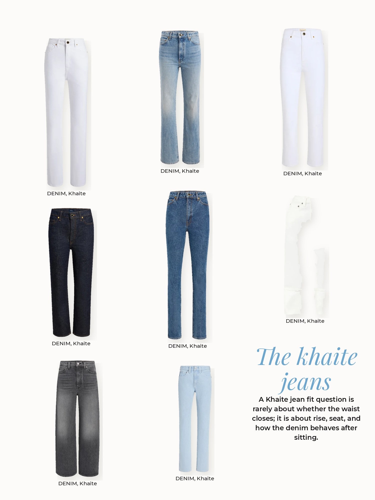 Khaite jeans collage: Khaite