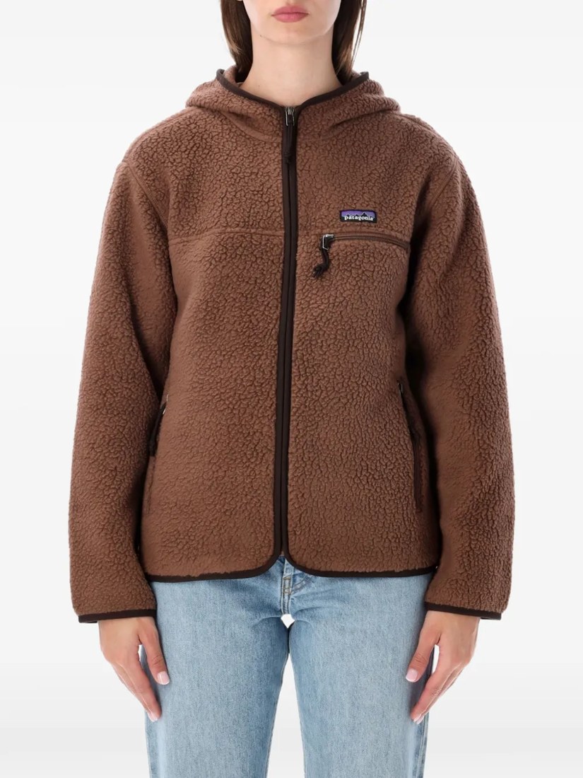 Fleece hooded jacket