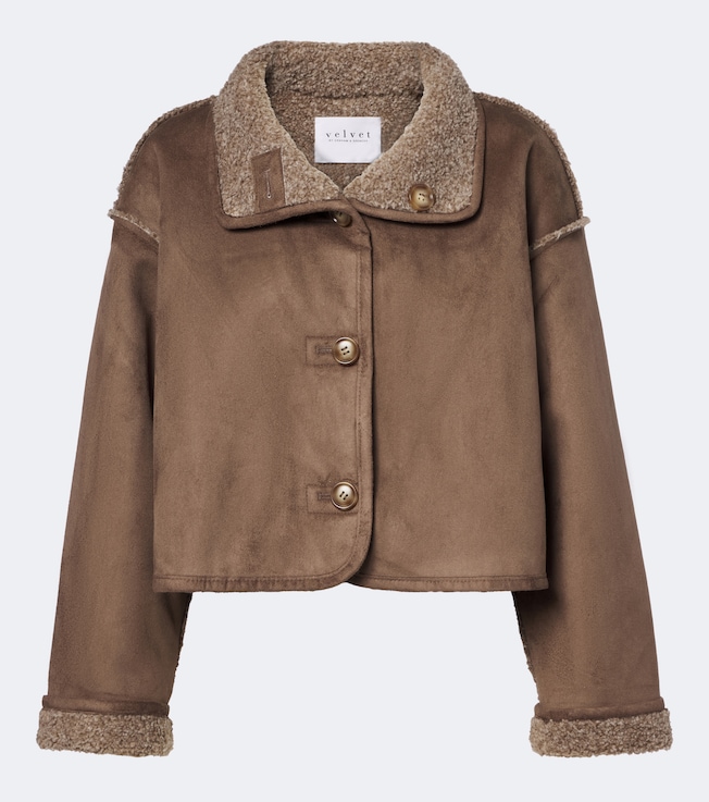Esme teddy-lined cropped jacket