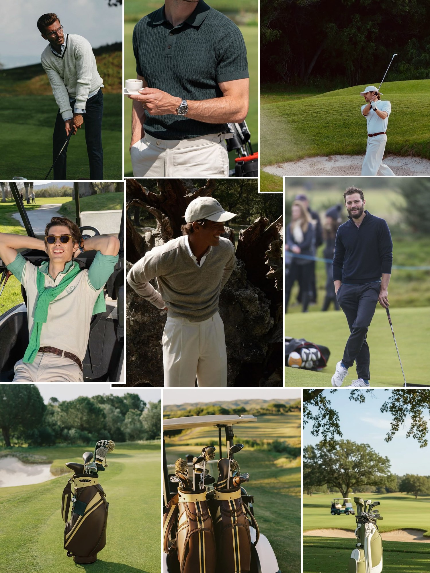 Street style collage of women wearing golf gifts for dad