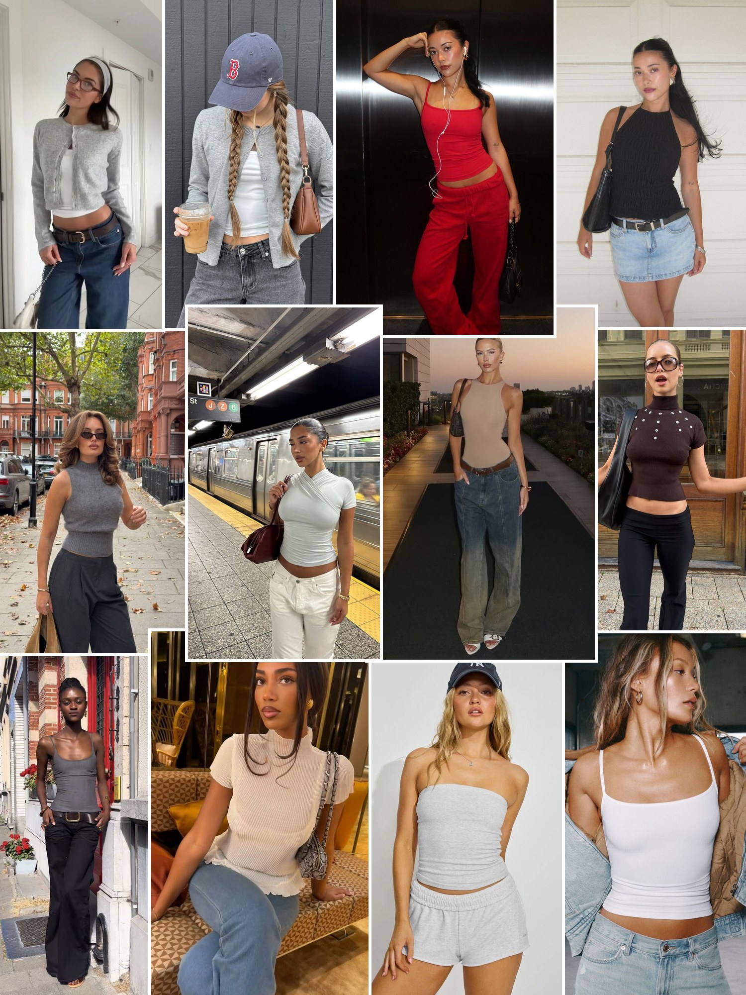 Street style collage of women wearing Garage clothing