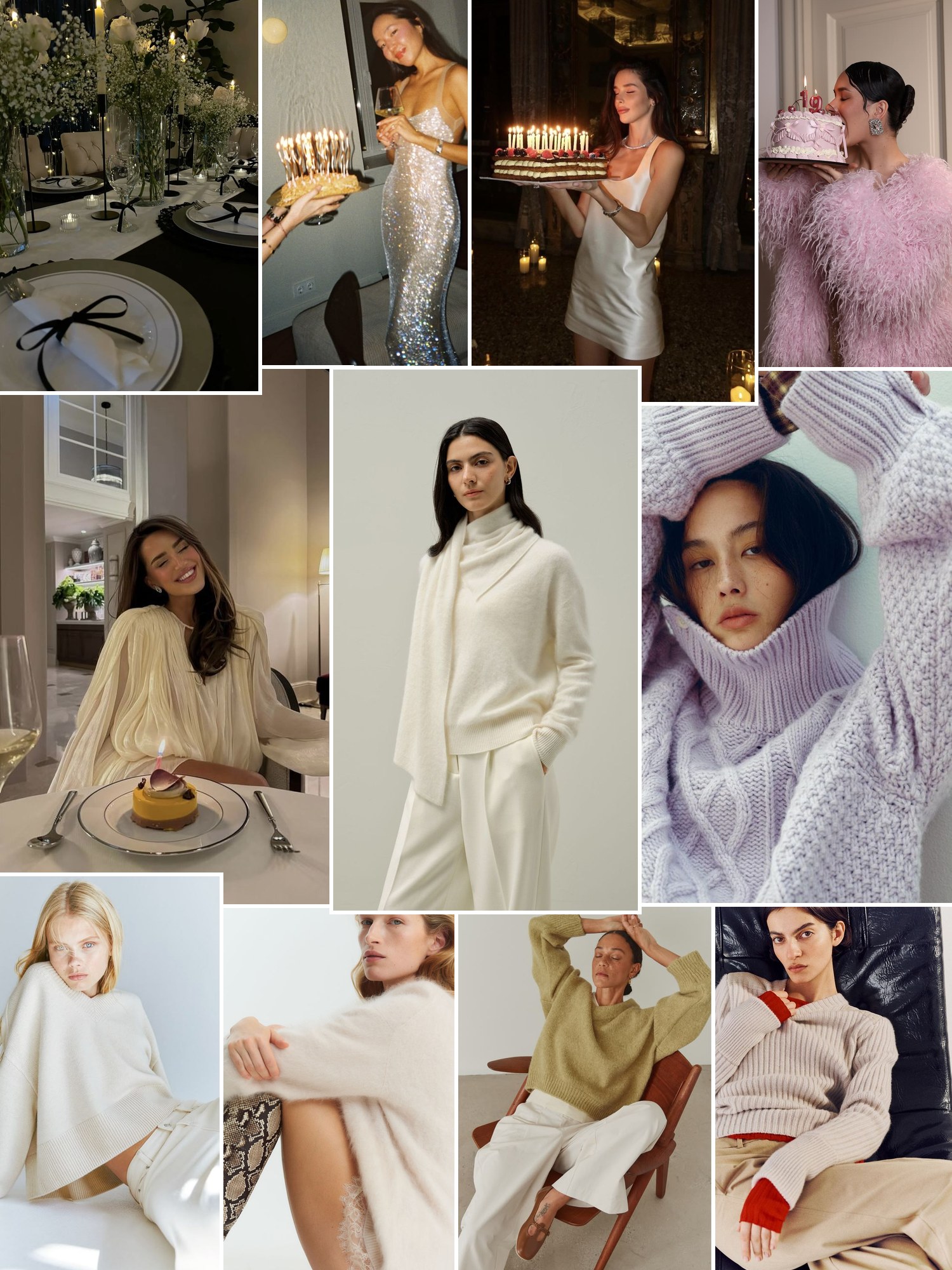 Street style collage of women wearing luxury birthday gifts for her