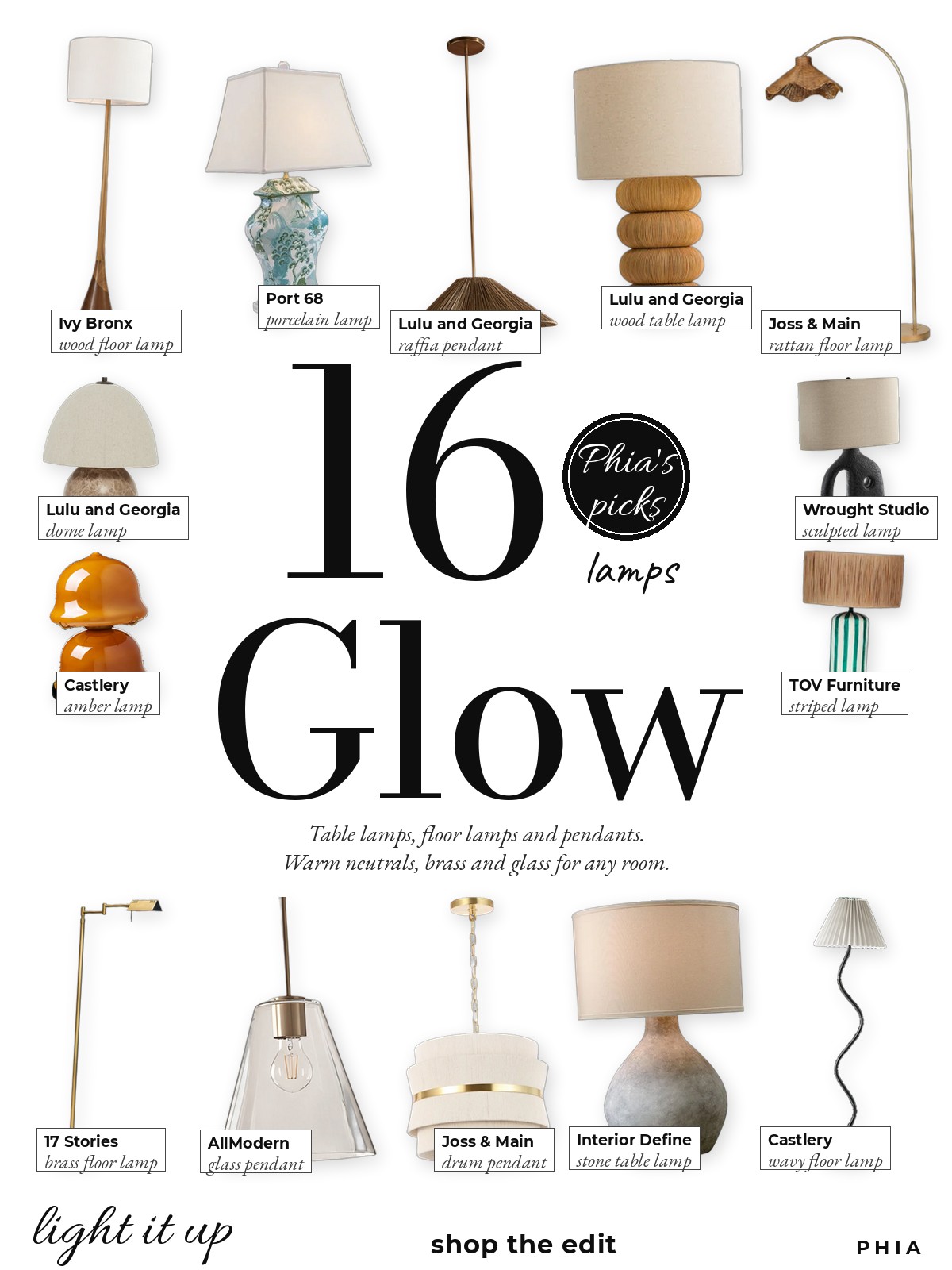 Modern Lighting Curated For You collage