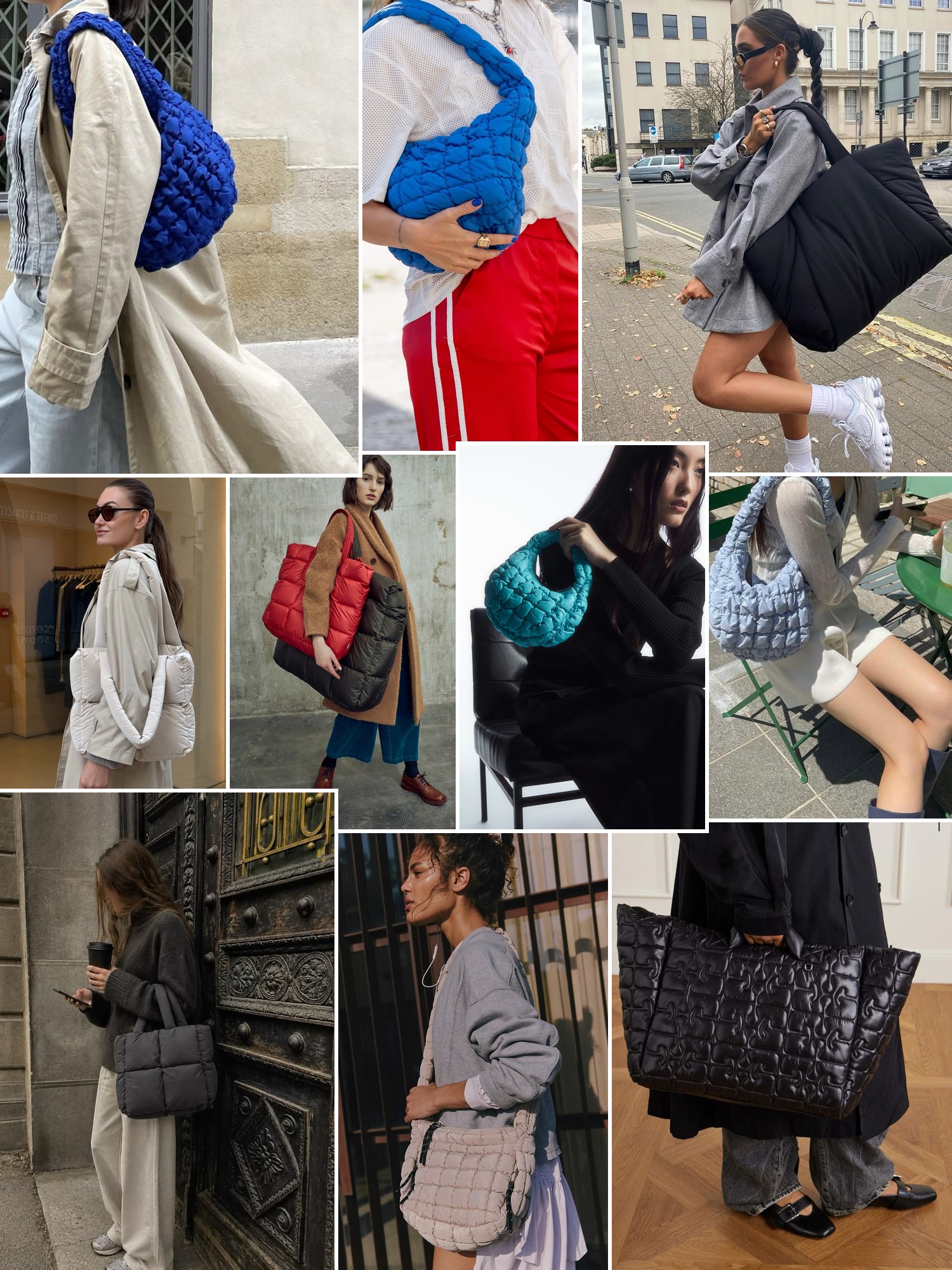 Collage of mid-2000s inspired bag outfits