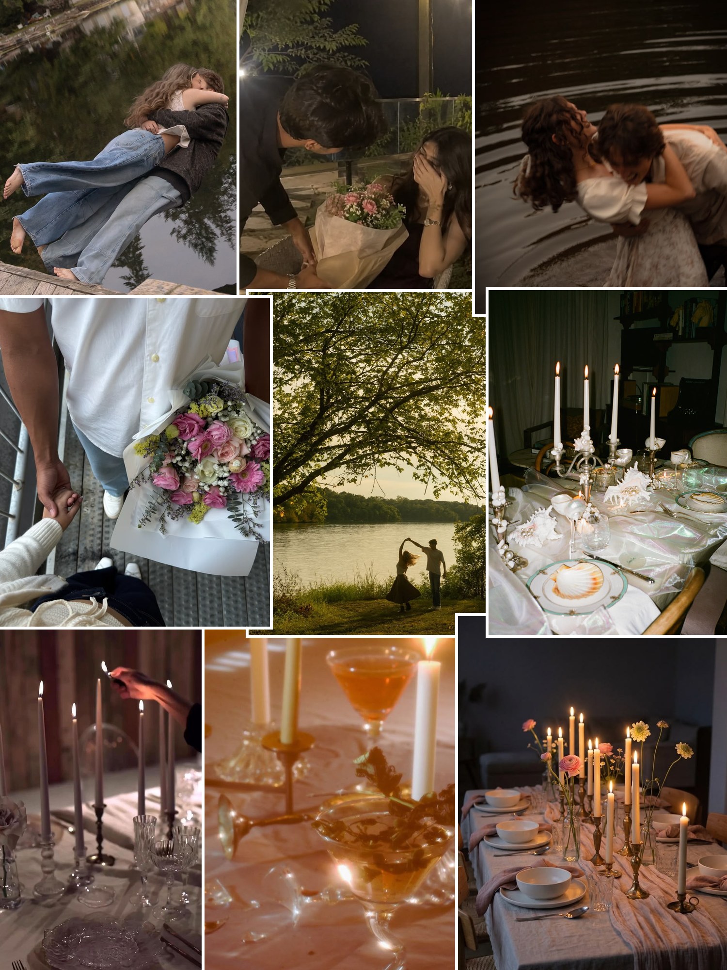 Street style collage of women wearing romantic gifts for him