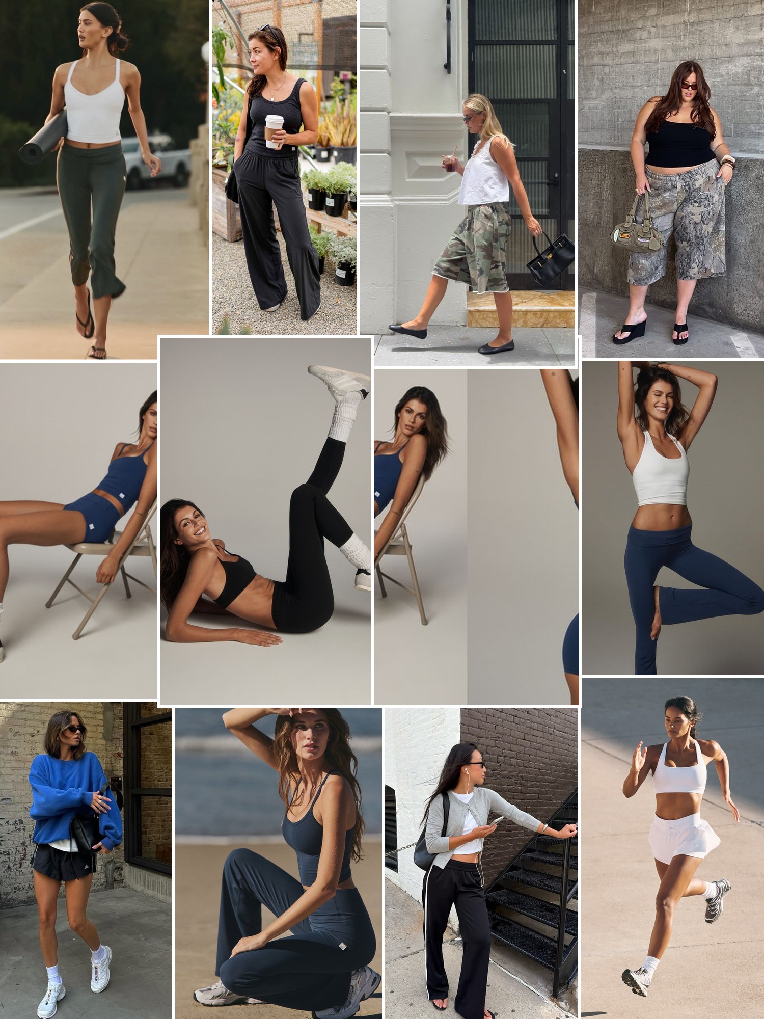 Collage of runway looks, campaign shots and street style outfits that capture the Vuori mood
