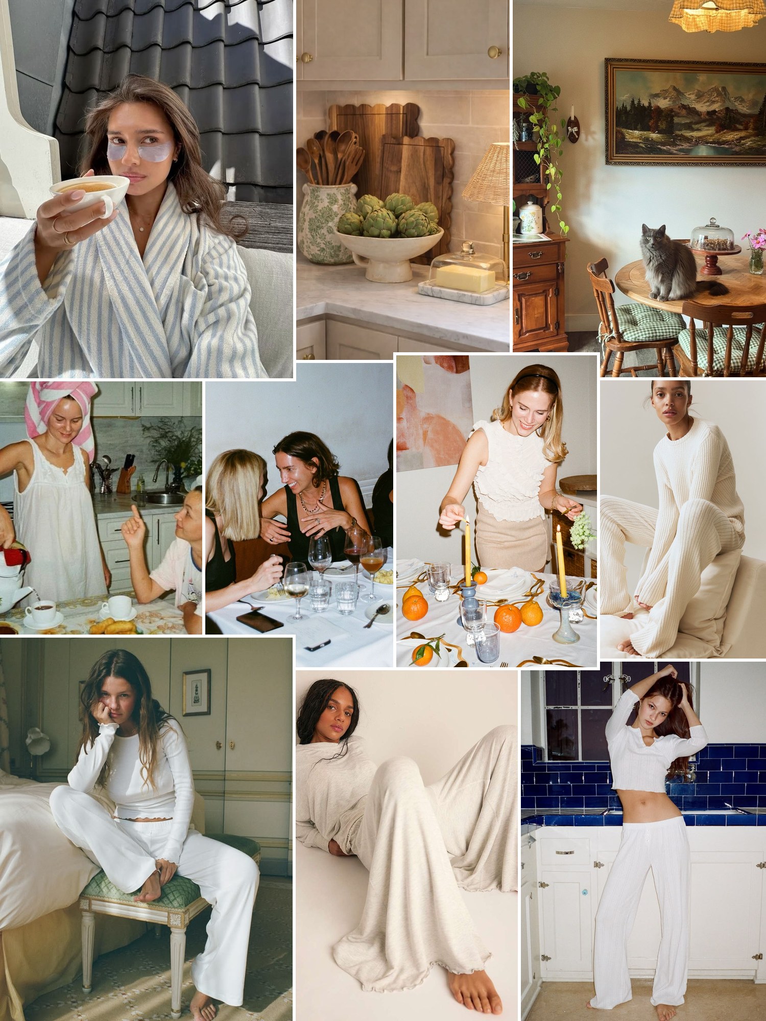 Street style collage of women wearing gifts for mom who has everything