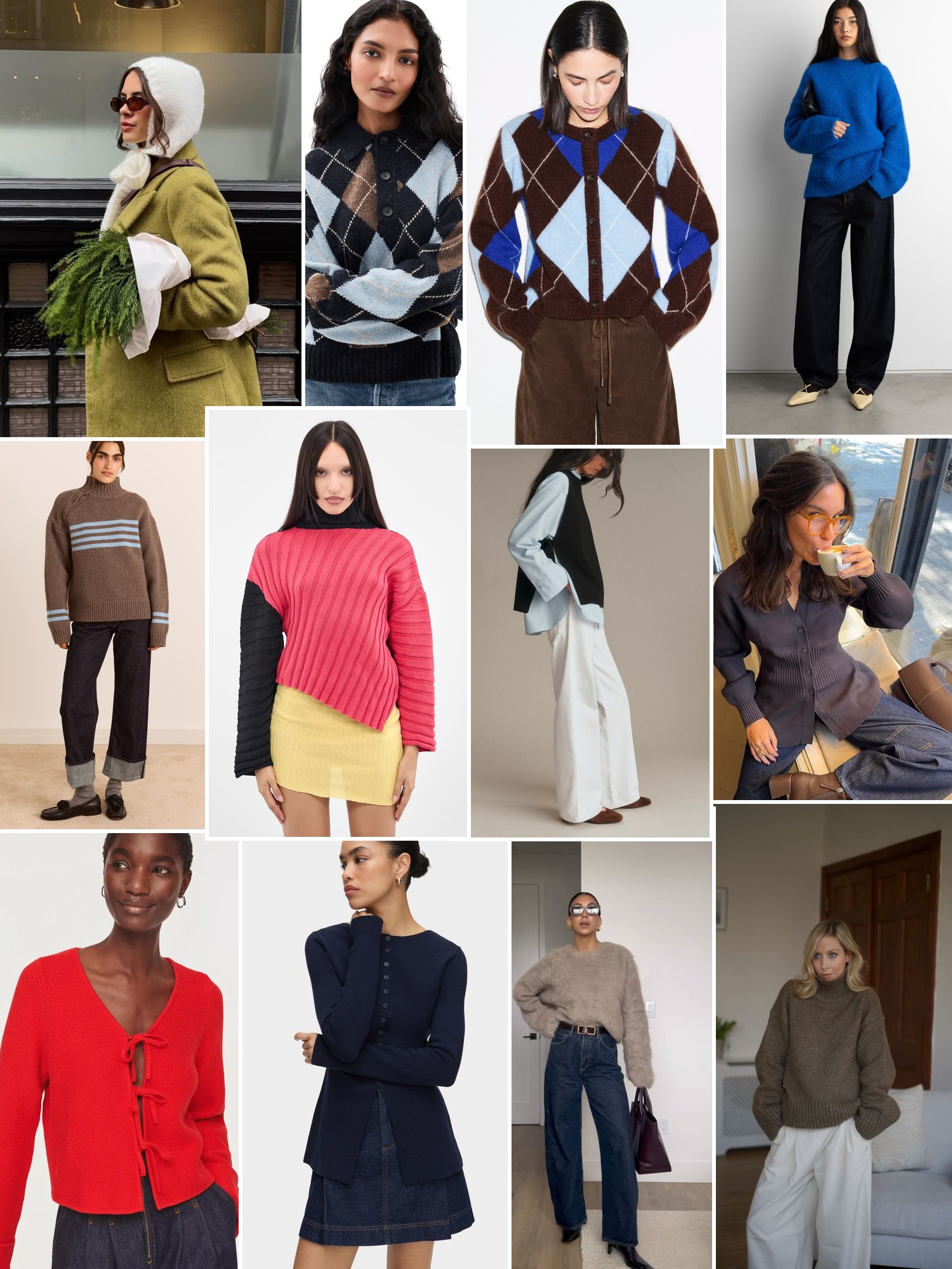 Collage of runway looks, campaign shots and street style outfits that capture the ALIGNE mood