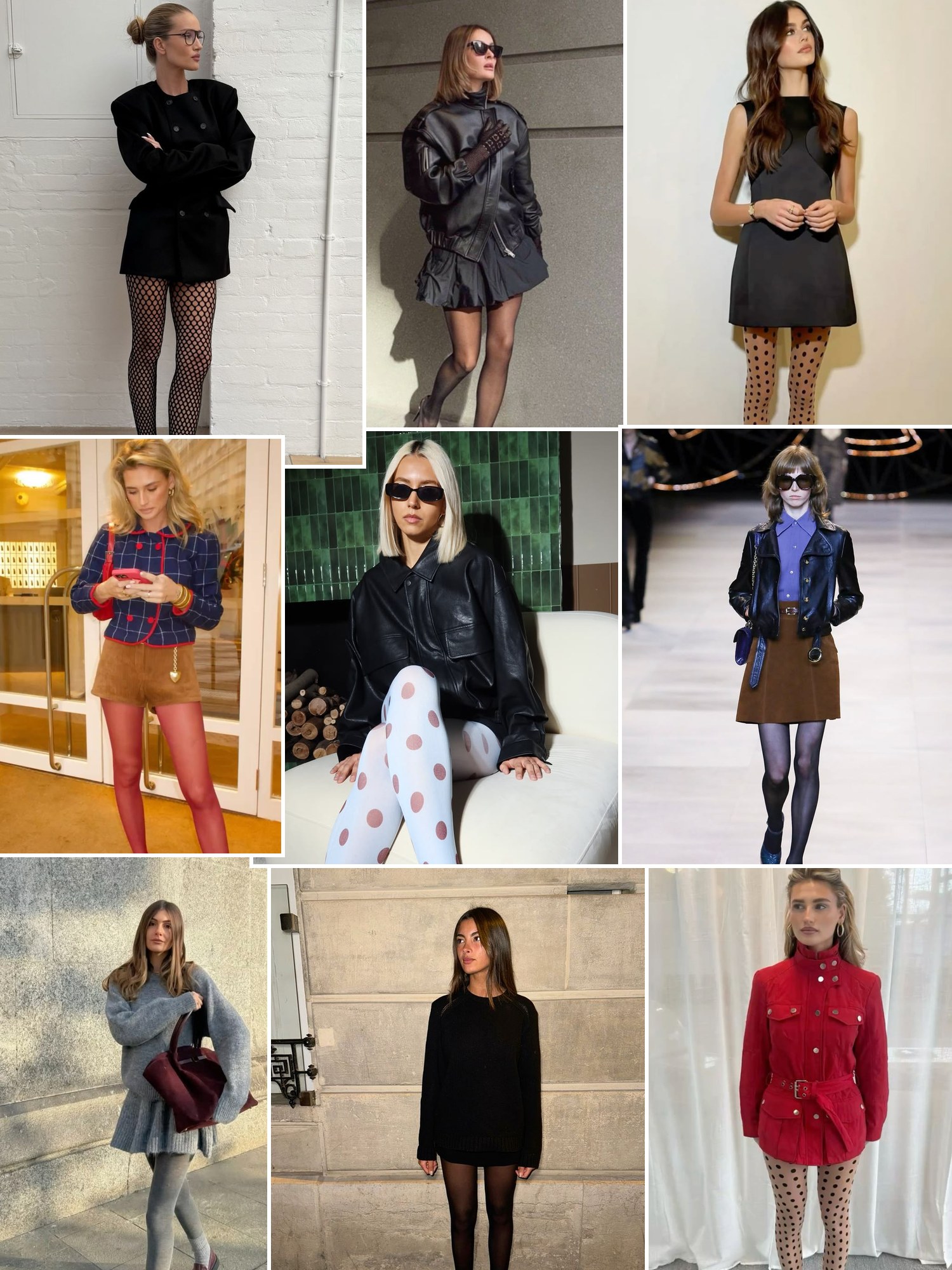 Street style collage of women wearing Calzedonia