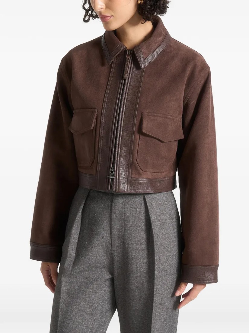 Denise suede & pebbled leather jacket