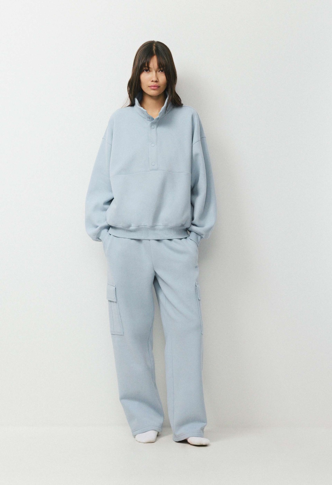 Cozy Sweatfleece Mega Snap Funnel Neck