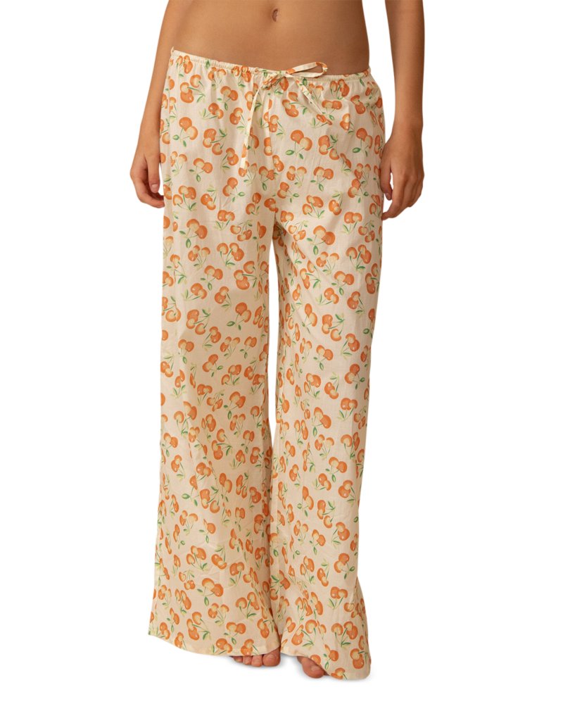 x Elsa Hosk Cherry Sherbet Drawstring Wide Leg Cover Up Pants
