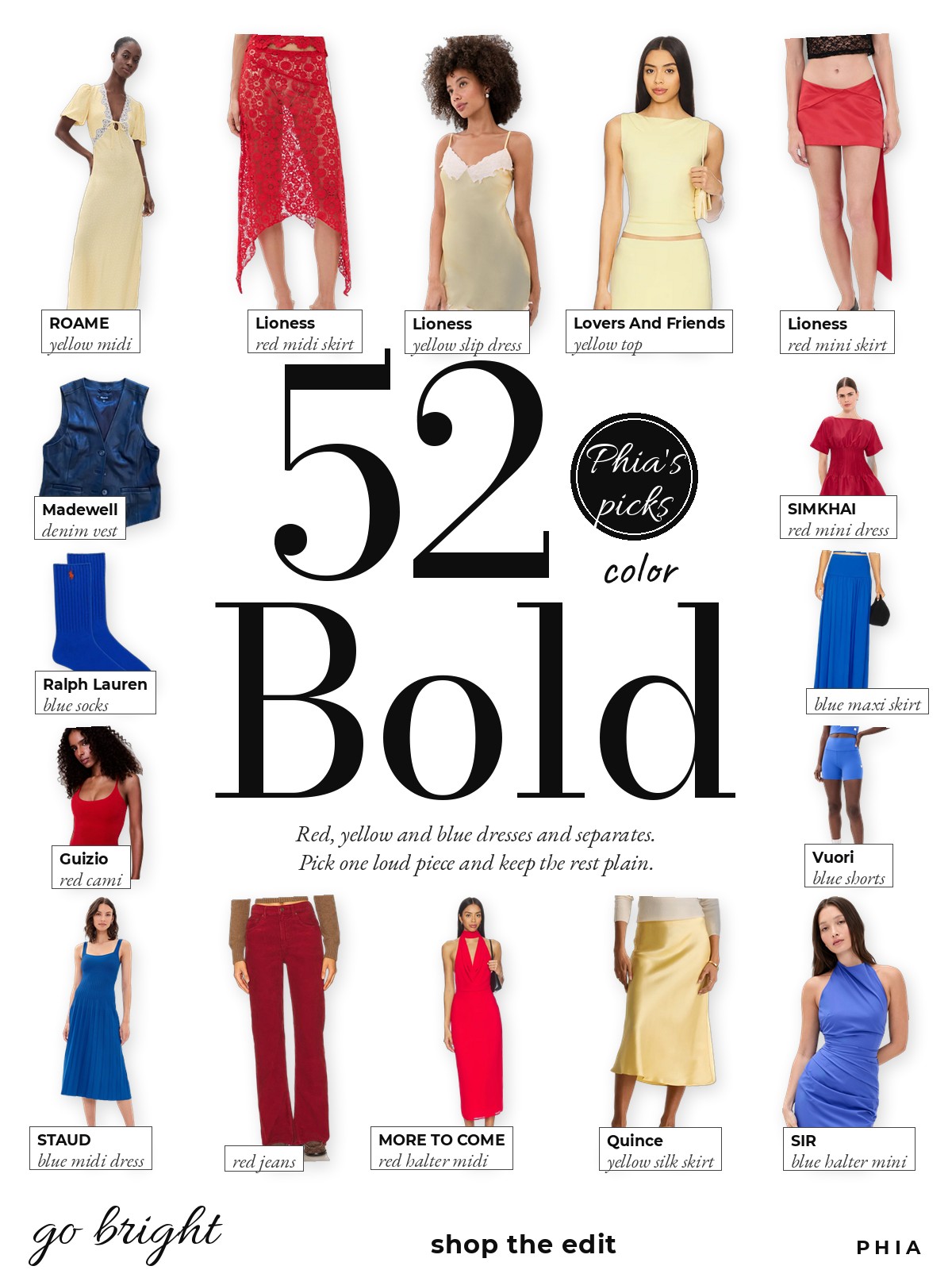 Bold Color: Dresses And Separates collage