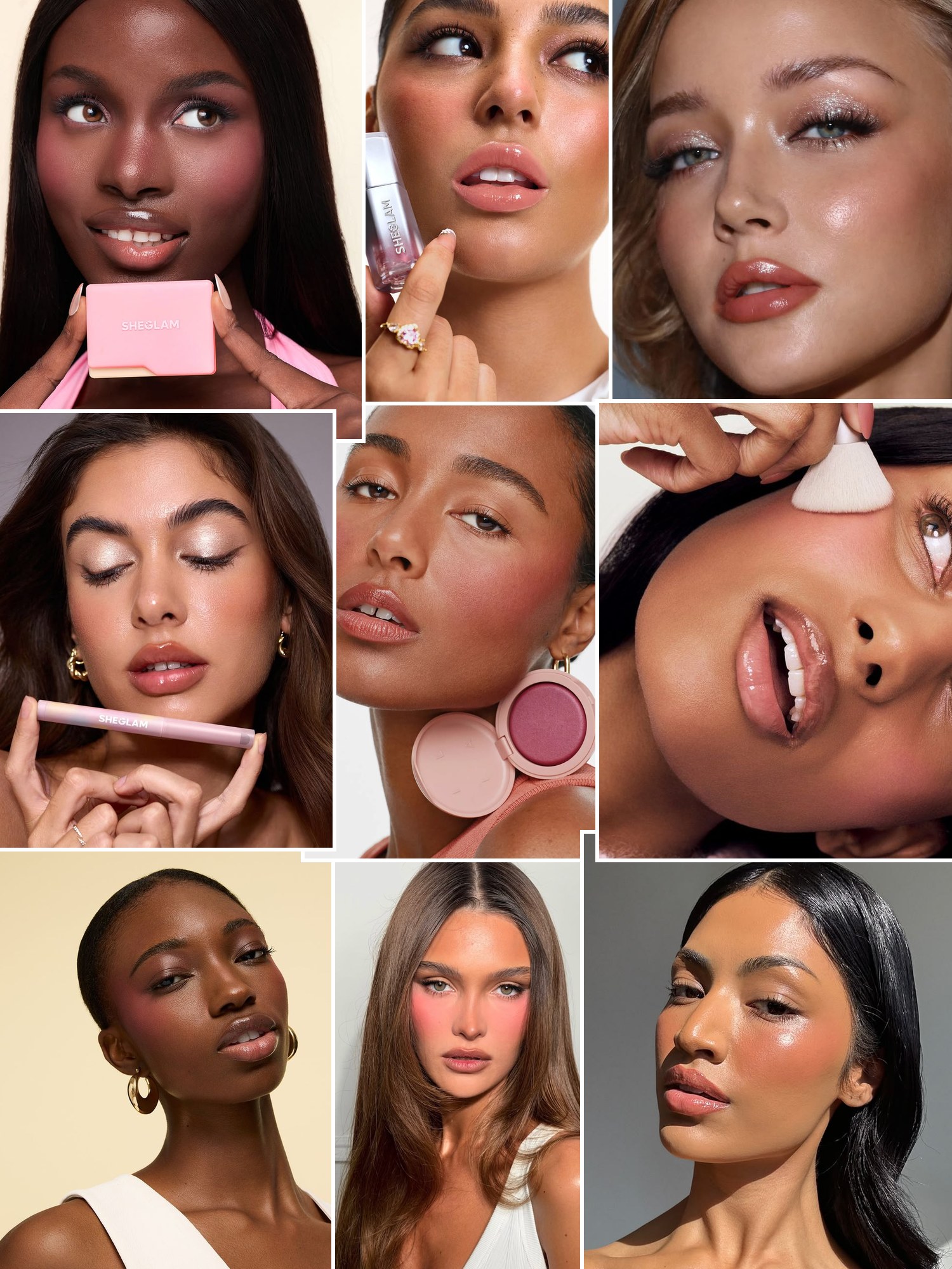 Street style collage of women wearing SHEGLAM