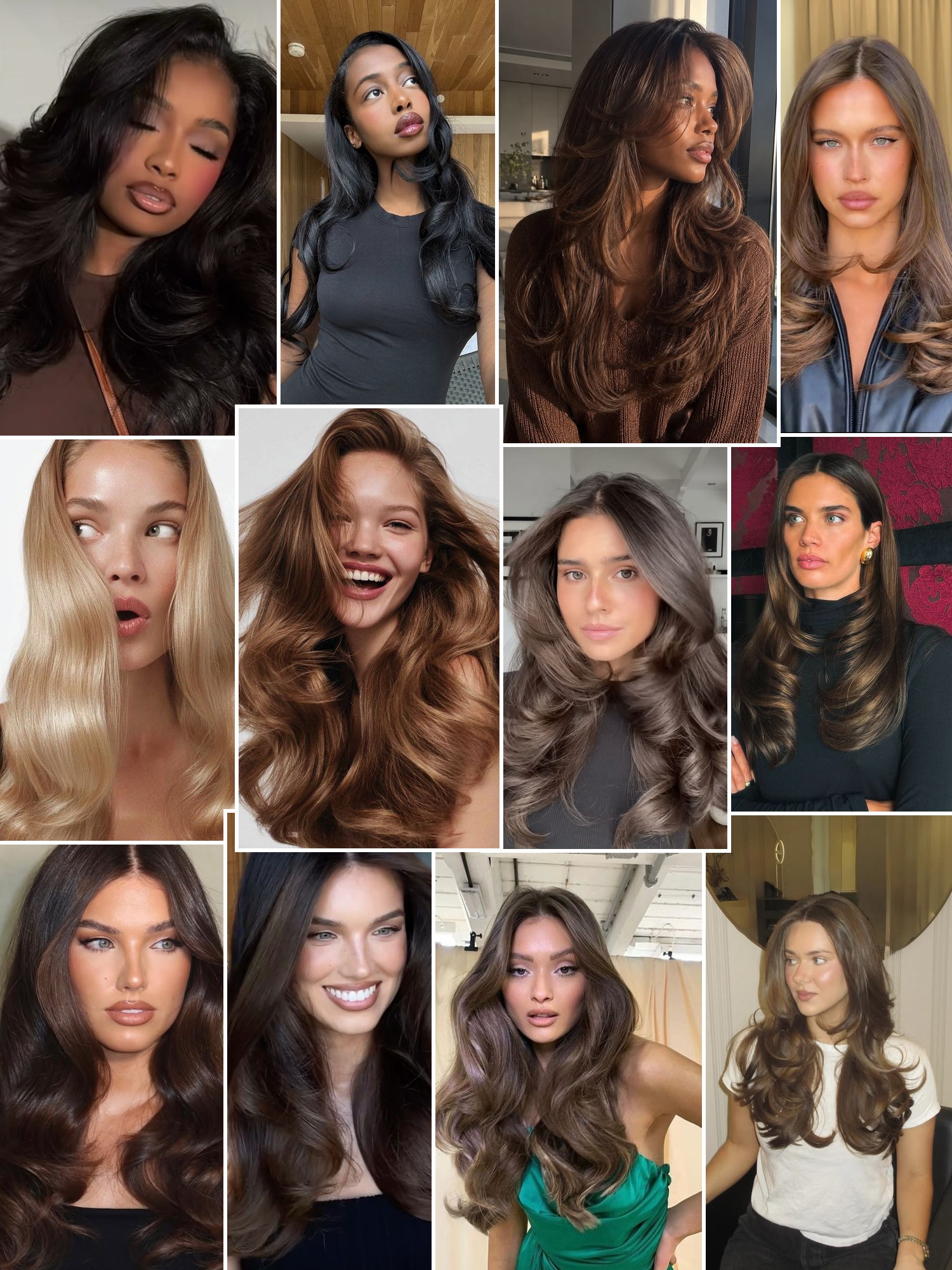 Street style collage of women wearing Color Wow hair products